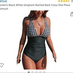 Cupshe Ruched Back Cross One Piece Swimsuit